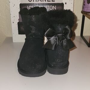 UGG Bailey Bow Black Metallic Winter Boots